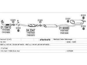 MTS C370036005172 išmetimo sistema 
 Išmetimo sistema -> Išmetimo sistema, visa