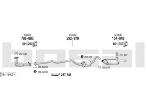 BOSAL 034.199.51 išmetimo sistema 
 Išmetimo sistema -> Išmetimo sistema, visa