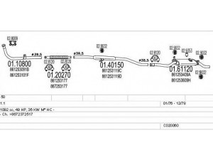 MTS C020060000426 išmetimo sistema 
 Išmetimo sistema -> Išmetimo sistema, visa