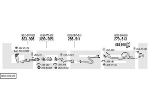 BOSAL 038.200.20 išmetimo sistema 
 Išmetimo sistema -> Išmetimo sistema, visa
