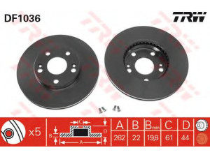 TRW DF1036 stabdžių diskas 
 Dviratė transporto priemonės -> Stabdžių sistema -> Stabdžių diskai / priedai
7700802233, 7700841564, 7701204301