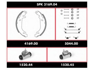 ROADHOUSE SPK 3169.04 stabdžių rinkinys, būgniniai stabdžiai 
 Stabdžių sistema -> Būgninis stabdys -> Stabdžių remonto rinkinys
7701205097