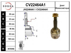 EAI CV22464A1K jungčių komplektas, kardaninis velenas