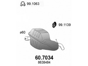 ASSO 60.7034 galinis duslintuvas 
 Išmetimo sistema -> Duslintuvas
8638484, 9492332