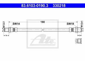 ATE 83.6103-0190.3 stabdžių žarnelė
5157-2812.160, 000 428 44 35