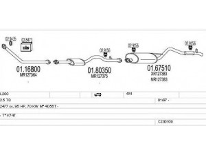 MTS C230109008065 išmetimo sistema 
 Išmetimo sistema -> Išmetimo sistema, visa