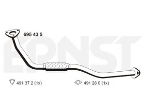 ERNST 695435 išleidimo kolektorius 
 Išmetimo sistema -> Išmetimo vamzdžiai
1 953 178, 1 960 314, 20010-0F000