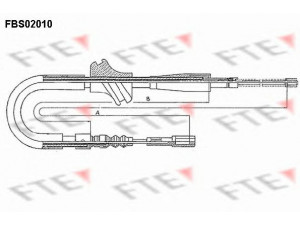 FTE FBS02010 trosas, stovėjimo stabdys 
 Stabdžių sistema -> Valdymo svirtys/trosai
893 609 721, 893 609 721 A, 893 609 721 G