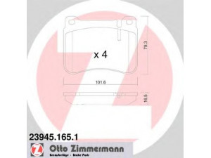 ZIMMERMANN 23945.165.1 stabdžių trinkelių rinkinys, diskinis stabdys 
 Techninės priežiūros dalys -> Papildomas remontas
004 420 51 20