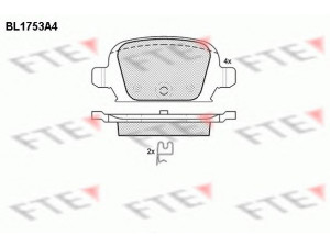 FTE BL1753A4 stabdžių trinkelių rinkinys, diskinis stabdys 
 Techninės priežiūros dalys -> Papildomas remontas
1605965, 1605994, 93176117, 9200132