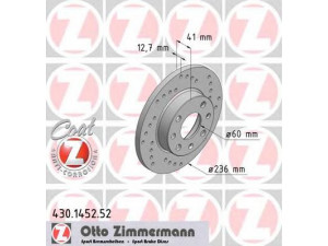 ZIMMERMANN 430.1452.52 stabdžių diskas 
 Dviratė transporto priemonės -> Stabdžių sistema -> Stabdžių diskai / priedai
569 013, 569 030, 93 182 290, 93 182 311