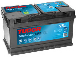 TUDOR TL752 starterio akumuliatorius; starterio akumuliatorius 
 Elektros įranga -> Akumuliatorius