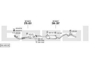 BOSAL 054.400.30 išmetimo sistema 
 Išmetimo sistema -> Išmetimo sistema, visa