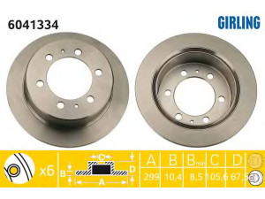 GIRLING 6041334 stabdžių diskas 
 Stabdžių sistema -> Diskinis stabdys -> Stabdžių diskas
4840105101, 4840105110, 480105101