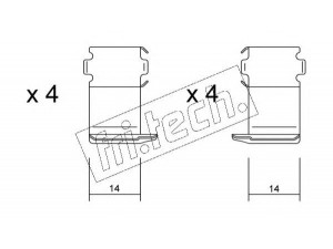 fri.tech. KIT.055 priedų komplektas, diskinių stabdžių trinkelės