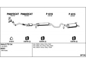 FENNO OP729 išmetimo sistema 
 Išmetimo sistema -> Išmetimo sistema, visa