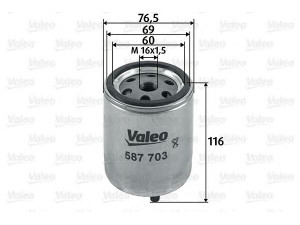 VALEO 587703 kuro filtras 
 Degalų tiekimo sistema -> Kuro filtras/korpusas
MR355233, 7701039703, 3087143-6