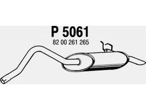 FENNO P5061 galinis duslintuvas 
 Išmetimo sistema -> Duslintuvas
7700314324, 8200216265