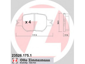ZIMMERMANN 23526.175.1 stabdžių trinkelių rinkinys, diskinis stabdys 
 Techninės priežiūros dalys -> Papildomas remontas
0446513030, 0446520500, 0446520540