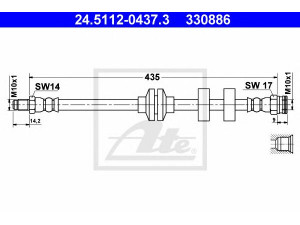ATE 24.5112-0437.3 stabdžių žarnelė 
 Stabdžių sistema -> Stabdžių žarnelės
46556045, 51700558