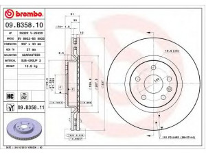 BREMBO 09.B358.10 stabdžių diskas 
 Dviratė transporto priemonės -> Stabdžių sistema -> Stabdžių diskai / priedai
13579153, 569080, 569081, 569274