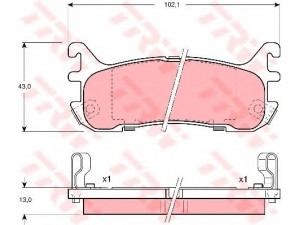 TRW GDB3129 stabdžių trinkelių rinkinys, diskinis stabdys 
 Techninės priežiūros dalys -> Papildomas remontas
BCYF2643Z, F7CZ2200AA, F7CZ2200CA