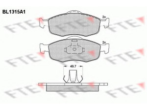 FTE BL1315A1 stabdžių trinkelių rinkinys, diskinis stabdys 
 Techninės priežiūros dalys -> Papildomas remontas
1073731, 1079347, 1095201, 1096942