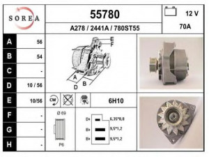 EAI 55780 kintamosios srovės generatorius 
 Elektros įranga -> Kint. sr. generatorius/dalys -> Kintamosios srovės generatorius
0071545602