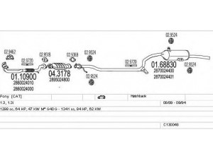 MTS C130048016923 išmetimo sistema 
 Išmetimo sistema -> Išmetimo sistema, visa