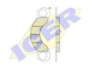 ICER 150428 stabdžių trinkelių rinkinys, diskinis stabdys