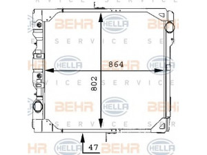 HELLA 8MK 376 709-331 radiatorius, variklio aušinimas 
 Aušinimo sistema -> Radiatorius/alyvos aušintuvas -> Radiatorius/dalys
655 500 27 03, 656 500 14 03, 656 500 16 03