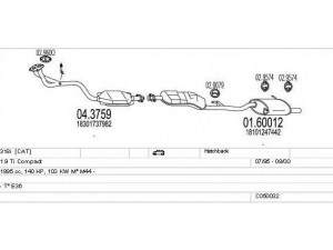 MTS C050032000732 išmetimo sistema 
 Išmetimo sistema -> Išmetimo sistema, visa