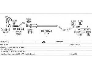 MTS C260768016383 išmetimo sistema 
 Išmetimo sistema -> Išmetimo sistema, visa