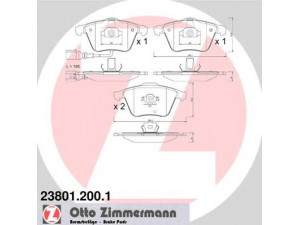 ZIMMERMANN 23801.200.1 stabdžių trinkelių rinkinys, diskinis stabdys 
 Techninės priežiūros dalys -> Papildomas remontas
1K0 698 151 B
