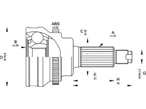 OPEN PARTS CVJ5675.10 jungčių komplektas, kardaninis velenas 
 Ratų pavara -> Sujungimai/komplektas
4410286G60, 4410286G60