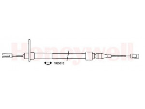 BENDIX 431183B trosas, stovėjimo stabdys 
 Stabdžių sistema -> Valdymo svirtys/trosai
1244201185, 2014200685, 2014200785