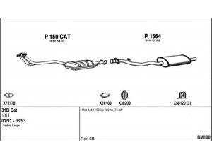 FENNO BM100 išmetimo sistema 
 Išmetimo sistema -> Išmetimo sistema, visa