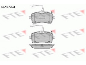 FTE BL1973B4 stabdžių trinkelių rinkinys, diskinis stabdys 
 Techninės priežiūros dalys -> Papildomas remontas
425277, 425335, 425347, 425422