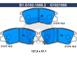 GALFER B1.G102-1088.2 stabdžių trinkelių rinkinys, diskinis stabdys 
 Techninės priežiūros dalys -> Papildomas remontas
MB500813, MB500816, MB500819, MB597721