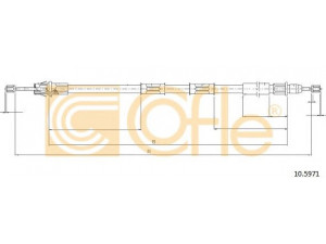 COFLE 10.5971 trosas, stovėjimo stabdys 
 Stabdžių sistema -> Valdymo svirtys/trosai
10405685, 522432