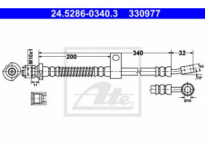 ATE 24.5286-0340.3 stabdžių žarnelė 
 Stabdžių sistema -> Stabdžių žarnelės
58731-02000, 58731-02010, 58731-02011