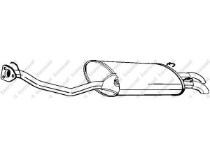 BOSAL 279-801 galinis duslintuvas 
 Išmetimo sistema -> Duslintuvas
GEX-33609, WCG-101850