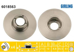 GIRLING 6018563 stabdžių diskas 
 Dviratė transporto priemonės -> Stabdžių sistema -> Stabdžių diskai / priedai
21A2612, GBD90806, 39726321, 6039726321