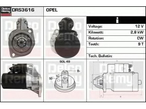 DELCO REMY DRS3616 starteris 
 Elektros įranga -> Starterio sistema -> Starteris
8943876530, 1202154, 9120557, S14-03