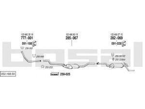 BOSAL 052.168.50 išmetimo sistema 
 Išmetimo sistema -> Išmetimo sistema, visa
