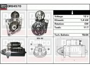 DELCO REMY DRS4570 starteris 
 Elektros įranga -> Starterio sistema -> Starteris
195700503001, 75415690, 46 231 592