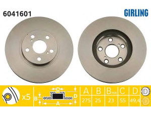 GIRLING 6041601 stabdžių diskas 
 Stabdžių sistema -> Diskinis stabdys -> Stabdžių diskas
4351220710, 4351220711, 4351220740