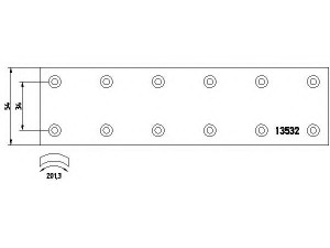 HELLA 8DB 355 019-481 stabdžių antdėklo rinkinys, būgninis stabdys