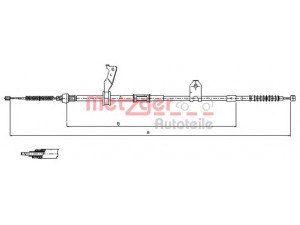 METZGER 17.1482 trosas, stovėjimo stabdys 
 Stabdžių sistema -> Valdymo svirtys/trosai
46430-20680