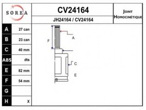 EAI CV24164K jungčių komplektas, kardaninis velenas